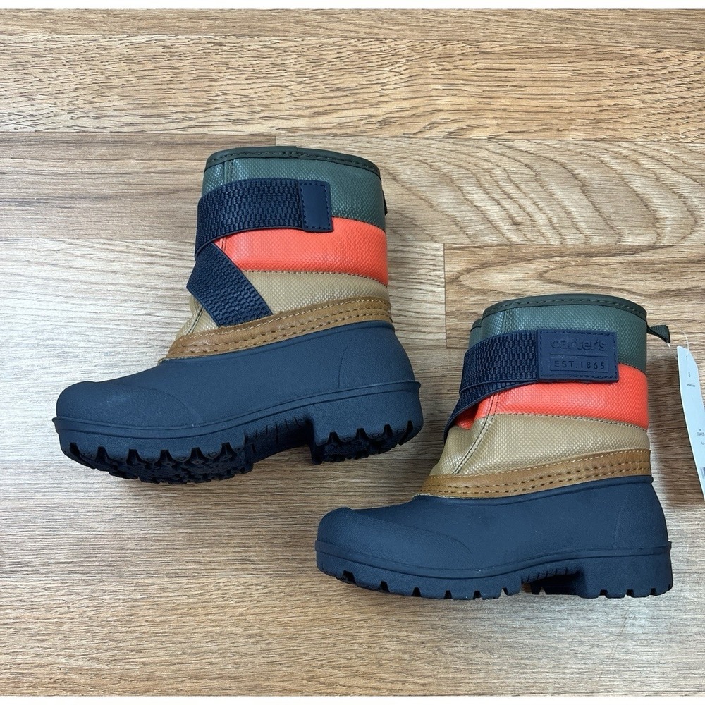 Carter's Lex Winter Snow Boots Toddler Boys Size 8‎ Water Resistant NEW